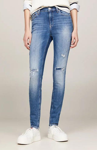 NORA MID RISE SKINNY DISTRESSED JEANS